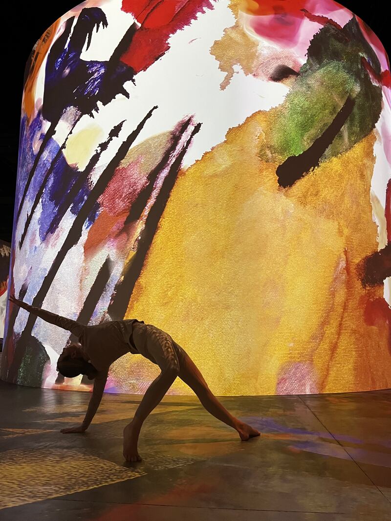 Join an immersive yoga experience at Infinity des Lumieres on Tuesday. Photo: Infinity des Lumieres