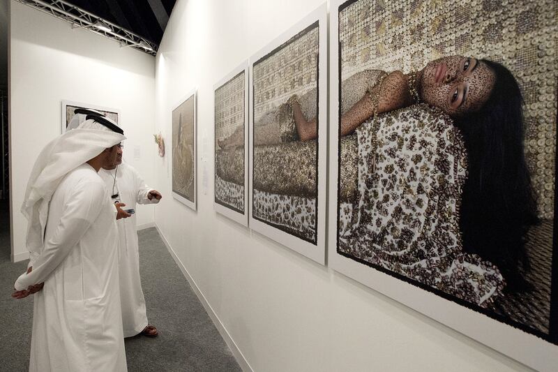 The organisers of Abu Dhabi Art reimbursed the galleries in the pavilion after heavy rains and winds forced it to close temporarily. Mona Al-Marzooqi / The National