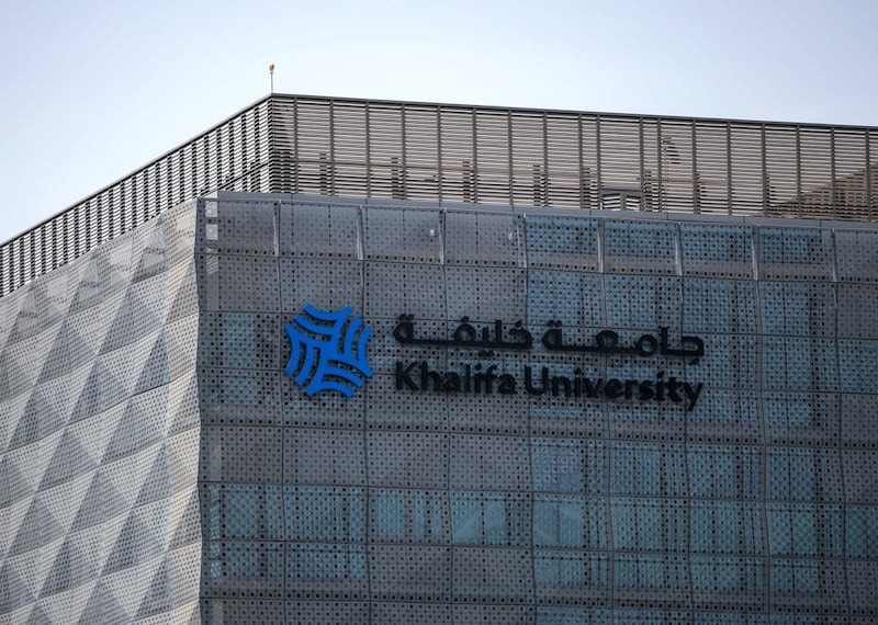 Khalifa University in Abu Dhabi is the second-highest ranked university in the UAE, according to the Times Higher Education World University Rankings. Victor Besa / The National