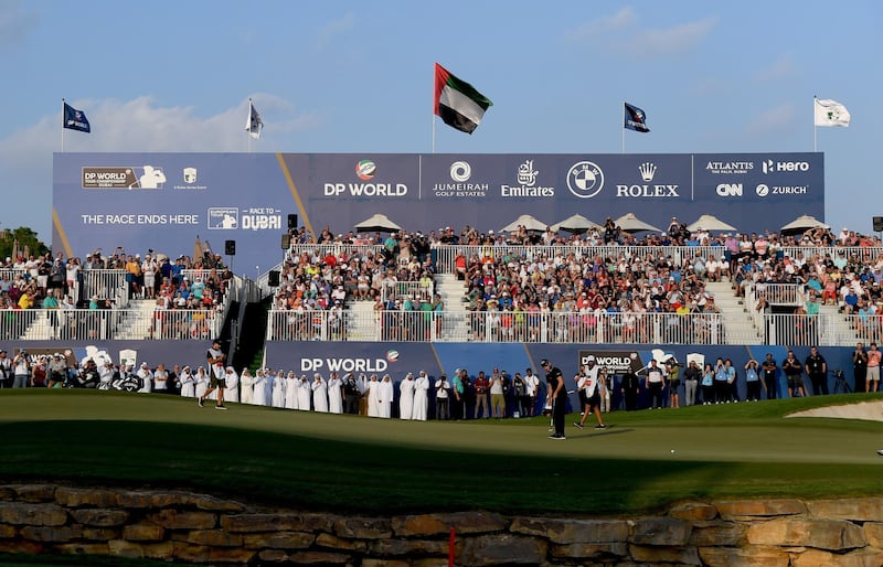 Danny Willett of England on the 18th green during the final round of the DP World Tour Championship at Jumeirah Golf Estates in Dubai, United Arab Emirates.  Getty Images