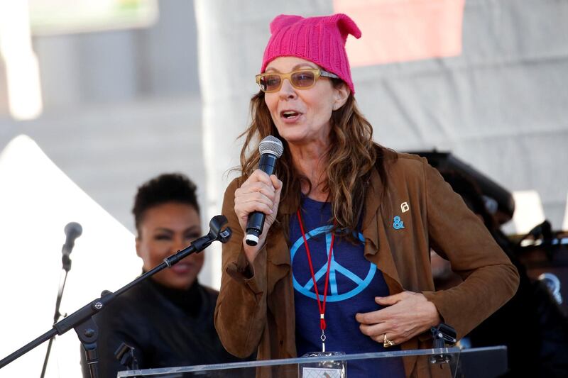Actress Allison Janney speaks at the second annual Women's March in Los Angeles. Patrick T Fallon / Reuters