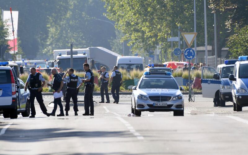 Police secure the area at a discotheque in Constance, at Lake Constance. Felix Kaestle / dpa via AP