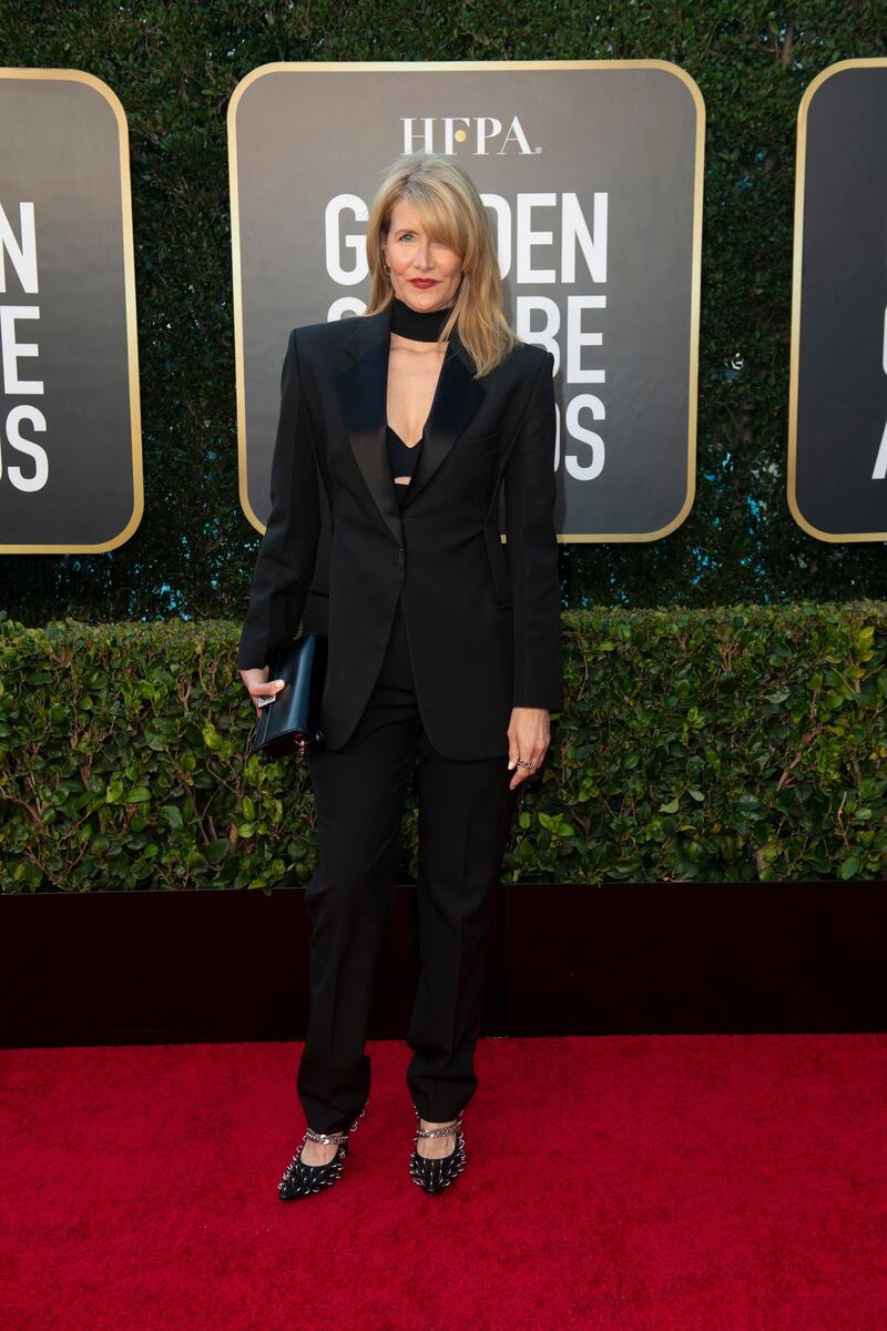 Laura Dern, in Givenchy, attends the 78th annual Golden Globe Awards in Beverly Hills, California, on February 28, 2021. EPA