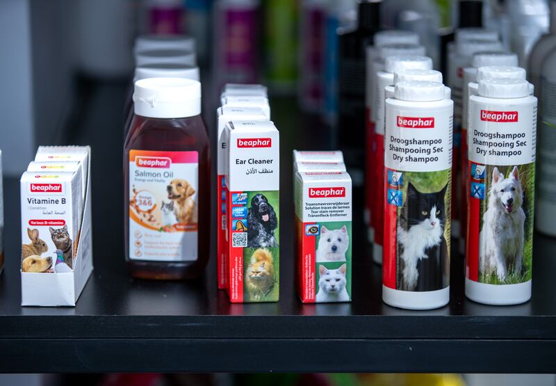 The ground floor is a boutique pet shop that offers items such as dog grooming products.