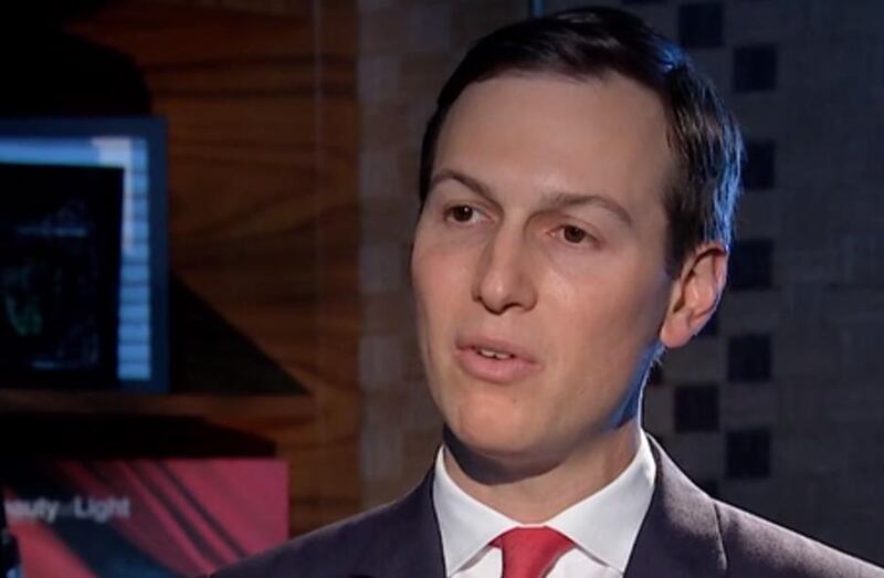 Jared Kushner speaks to Sky News Arabia in Abu Dhabi. Courtesy Sky News Arabia