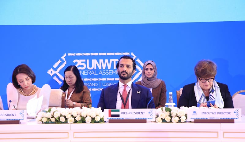 Abdulla bin Touq, UAE Minister of Economy, has led a delegation to the 25th UNWTO general assembly in Uzbekistan. Photo: Ministry of Economy