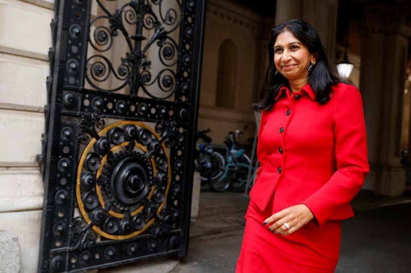 Home Secretary Suella Braverman arrives for the new Cabinet meeting. Reuters