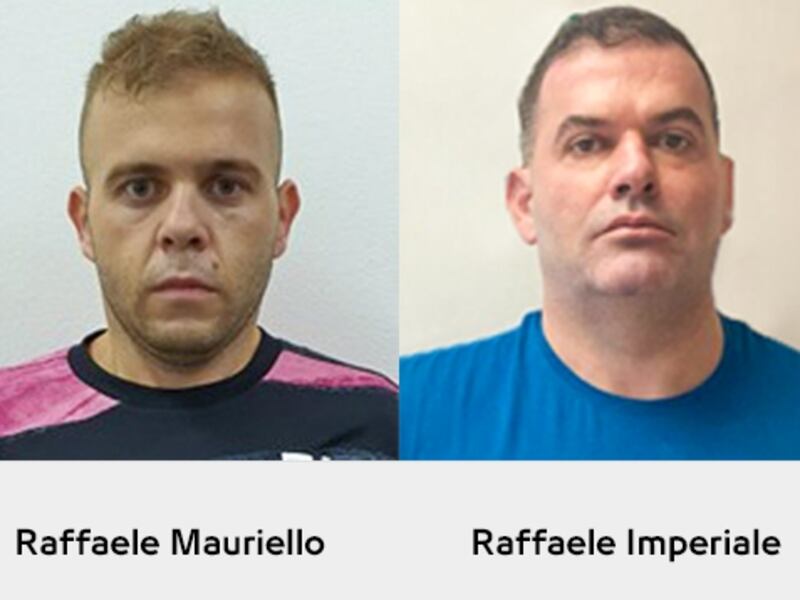 Raffaele Imperiale and Raffaele Mauriello who were arrested in Dubai. Photo: Dubai Police