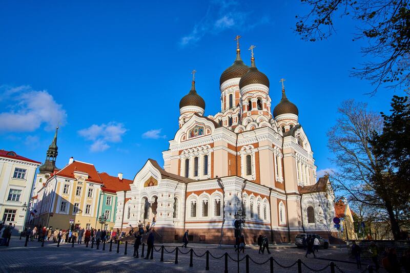 TALLINN, ESTONIA - OCTOBER 14: Alexander Newski Cathedral in the old town in the city centre on October 14, 2019 in Tallinn, Estonia. (Photo by EyesWideOpen/Getty Images)