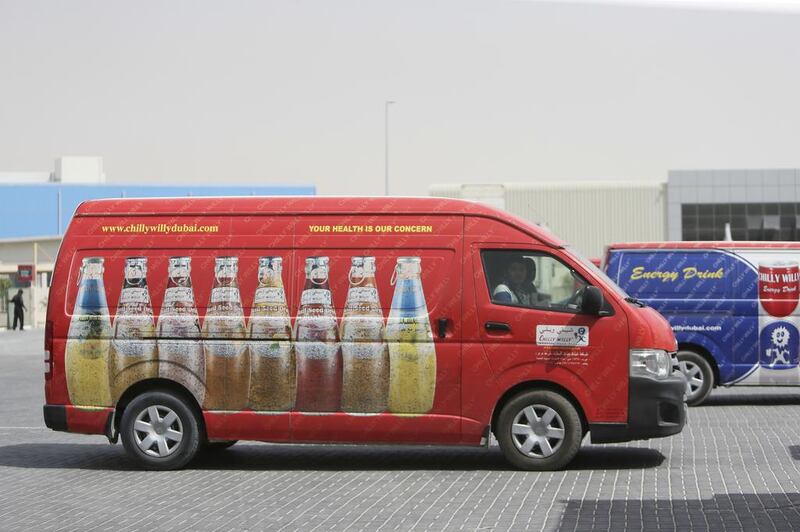 A Chilly Willy distribution van in Dubai.