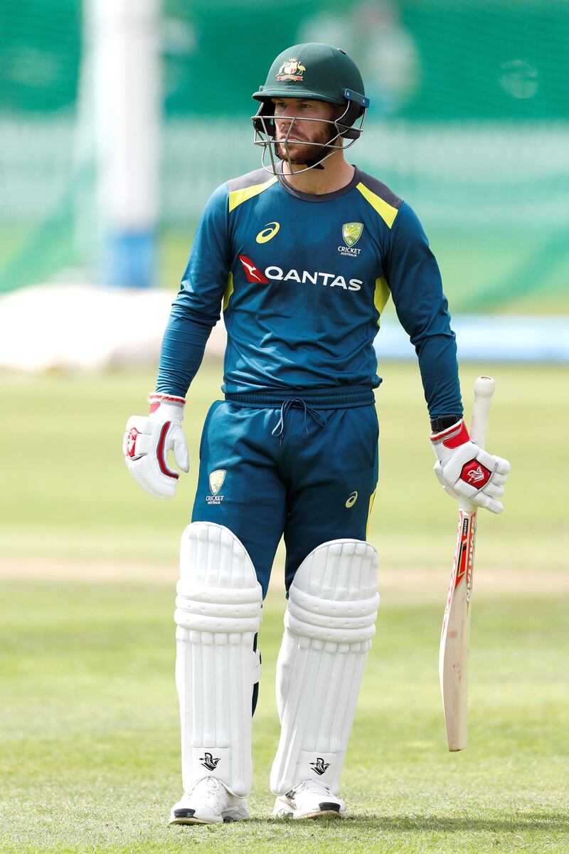 LONDON, ENGLAND - AUGUST 11: Australian cricketer David Warner looks on during The Australia Net Session at Lord's Cricket Ground on August 11, 2019 in London, England. (Photo by Luke Walker/Getty Images)