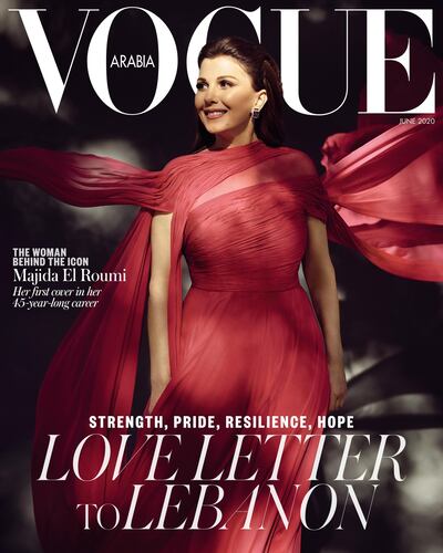 Majida El Roumi stars on the cover of 'Vogue Arabia's' June issue. 