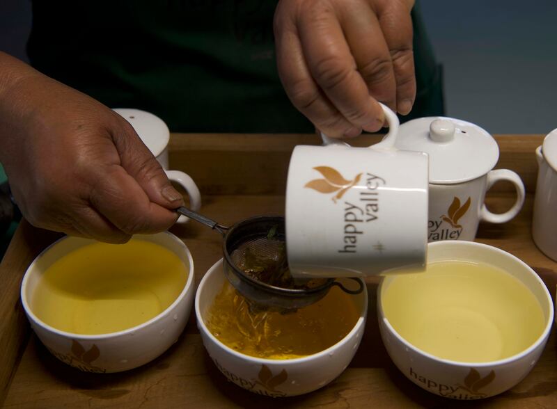 A tea-tasting activity at Happy Valley Tea Estate. Darjeeling tea is renowned for its pleasant aroma and delicate flavour