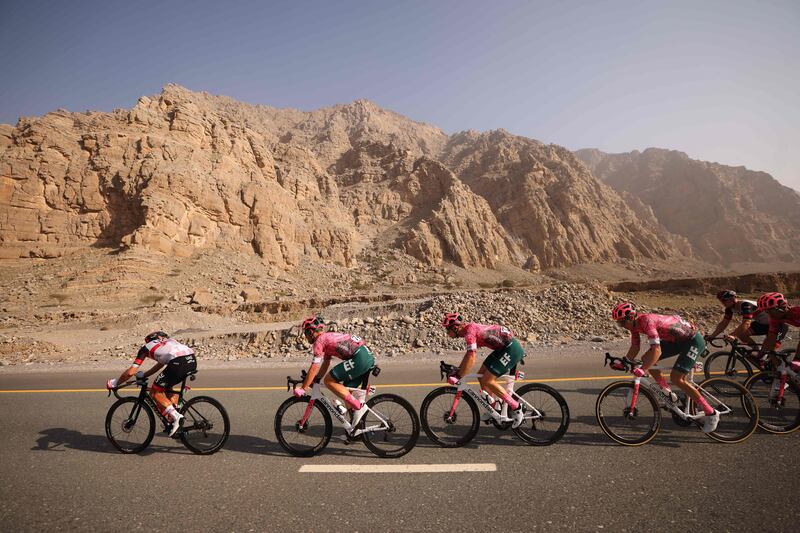 The peloton during Stage Four of the UAE Tour. AFP