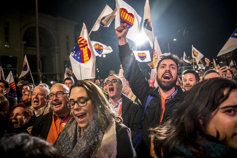 With turnout at a record high and over 90 percent of the ballots counted, the election handed a mandate back to the region's ousted separatist leaders. Angel Garcia / Bloomberg