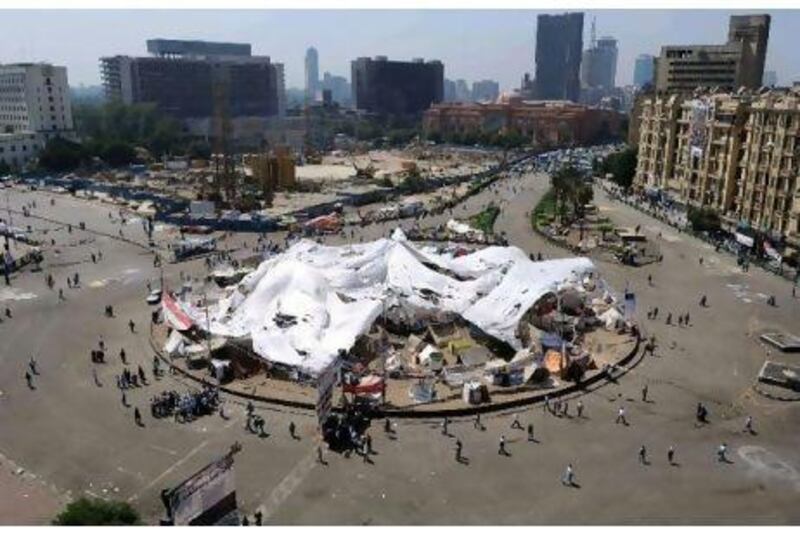 Tahrir Square, where activists continue camping out to demand political change as anger grows with the military rulers over the slow pace of reform. Mohammed Hossam / AFP Photo