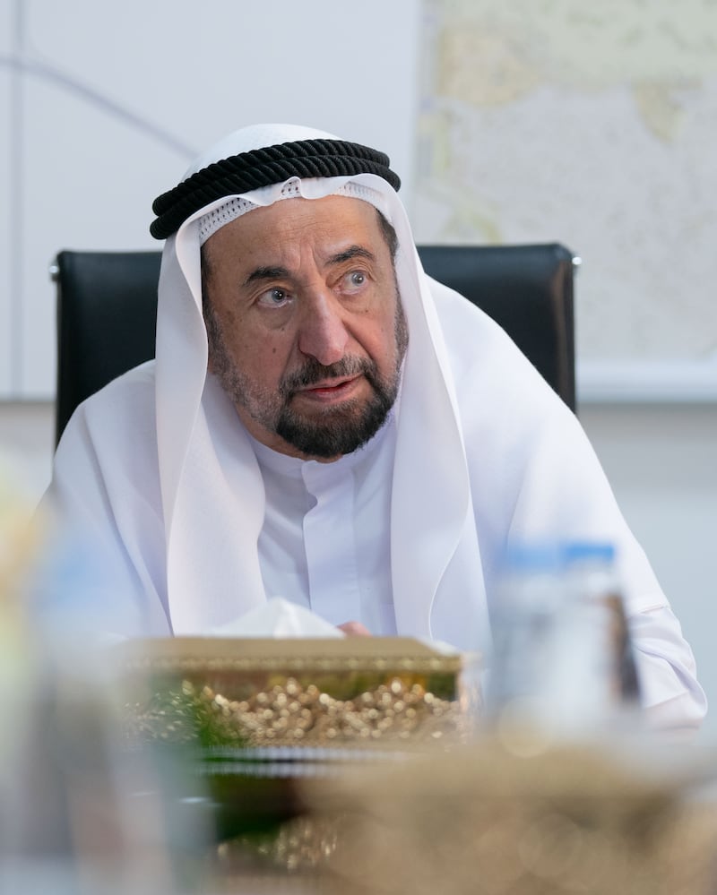 Sheikh Dr Sultan is briefed on the park's expansion plans. 