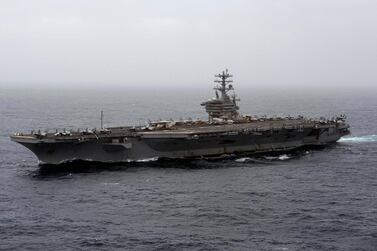 The aircraft carrier USS Nimitz transits the Arabian Sea. US Navy via AP