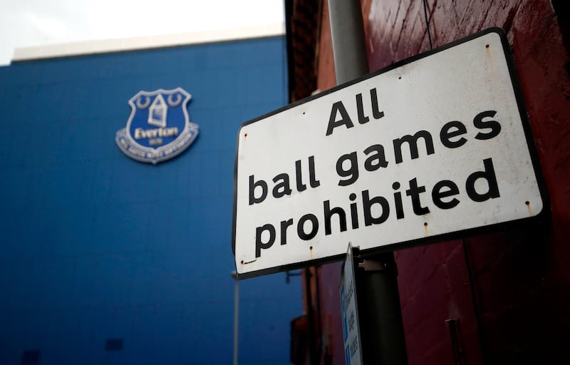 File photo dated 16-03-2020 of General view from outside Goodison Park, home of Everton Football Club. PA Photo. Issue date: Friday May 1, 2020. Premier League clubs have been told the remaining 92 matches of the 2019-20 season would have to be played at neutral venues, the PA news agency understands. See PA story SOCCER Coronavirus. Photo credit should read Martin Rickett/PA Wire.