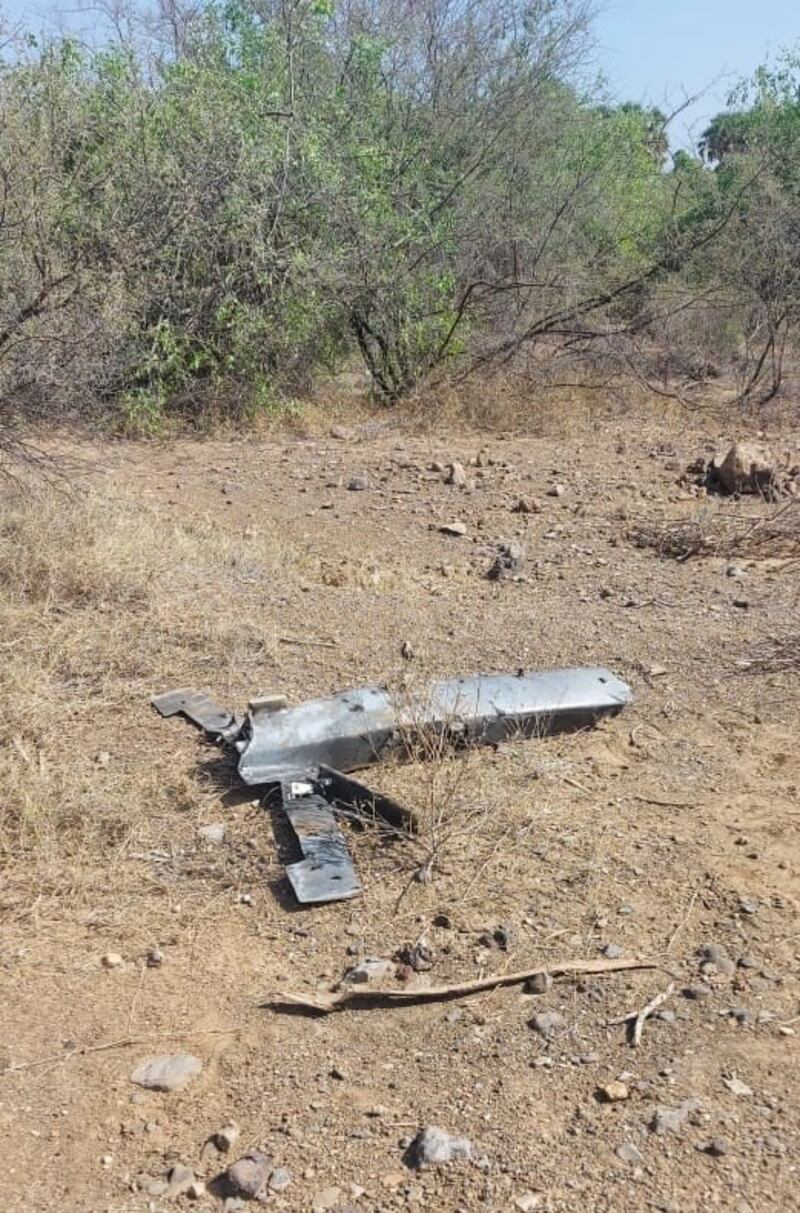 Another part of a Houthi drone after the interception.