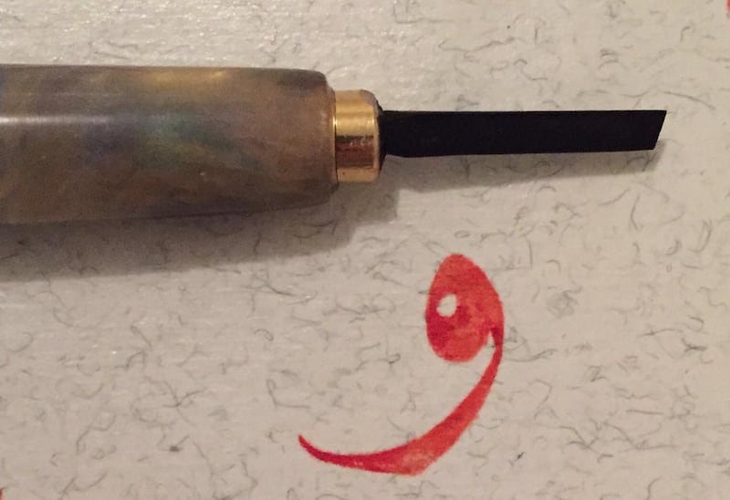 A reed pen, the basic tool of calligrapher Houssam Khorchid (Courtesy: N2N Gallery)