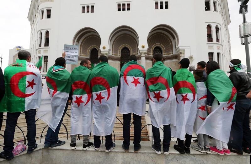 Algerians protest for the departure of the entire Algerian regime in Algiers, Algeria. All photos by EPA