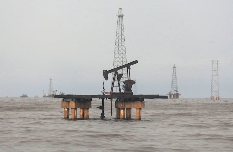 An oil rig on Lake Maracaibo, in Venezuela. Saudi Arabia's Energy Minister told oil market short sellers last week to 'watch out'. Reuters