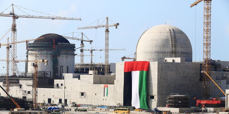 3 November 2015 -- Abu Dhabi, UAE: Flag day at the Barakah plant. The Emirates Nuclear Energy Corporation (ENEC) today raised the UAE flag at Unit 1 of Barakah NPP. Courtesy ENEC