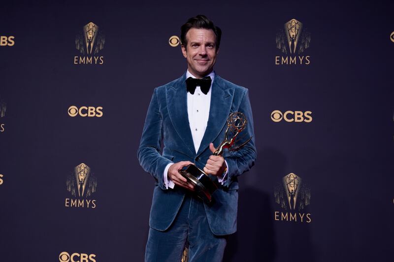 Jason Sudeikis, winner of the award for Outstanding Lead Actor in a Comedy Series for 'Ted Lasso'. AP