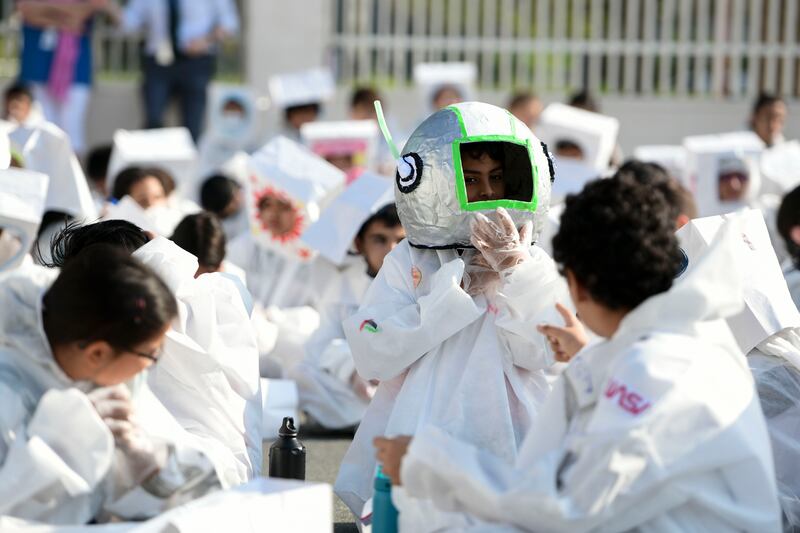 The children were allowed to design their own astronaut helmets.