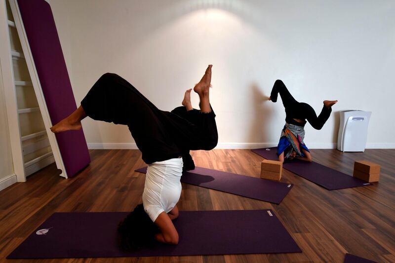 Saudi women practice yoga at a studio in the western Saudi Arabian city of Jeddah on September 7, 2018. Photo / AFP