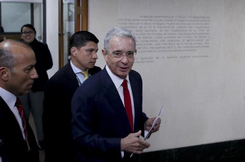 Former Colombian president Alvaro Uribe. AP