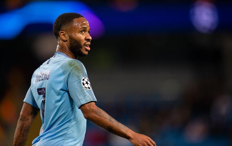 epa07149591 Manchester City's Raheem Sterling reacts during the UEFA Champions League Group F soccer match between Manchester City and Shakhtar Donetsk held at the Etihad Stadium in Manchester, Britain, 07 November 2018.  EPA/PETER POWELL .