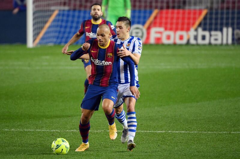 Martin Braithwaite, 7: Playing wide of Messi and should have scored but shot over after 37. Tireless from the striker, but little end product. AFP