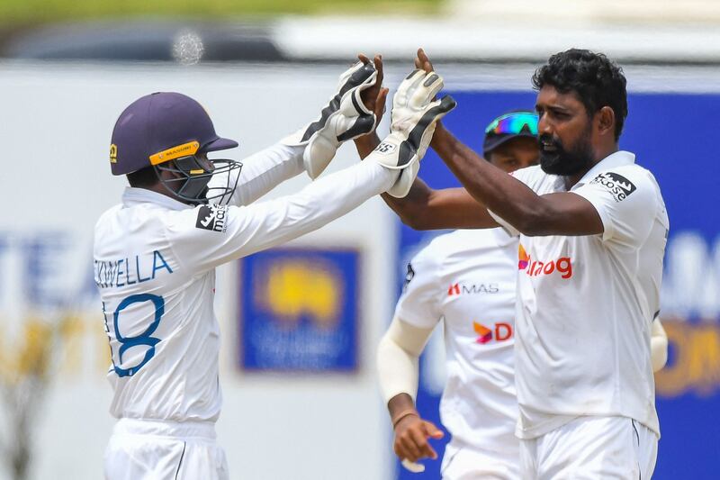 Sri Lanka's Prabath Jayasuriya took nine wickets in the Galle Test. AFP