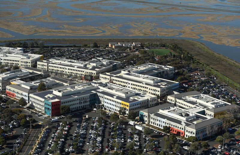 FILE PHOTO: Facebook's campus is seen on the edge of the San Francisco Bay in this aerial photo taken in Menlo Park, California, U.S., January 13, 2017. REUTERS/Noah Berger/File Photo