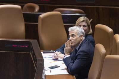 Yair Lapid, Israel's Foreign Minister, during a meeting at the Knesset in Jerusalem on Monday. Bloomberg