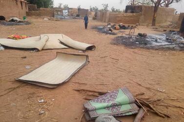 The scene shortly after a violent attack by Dogon militia in March that left at least 134 Fulani Muslims dead and dozens more wounded. AP