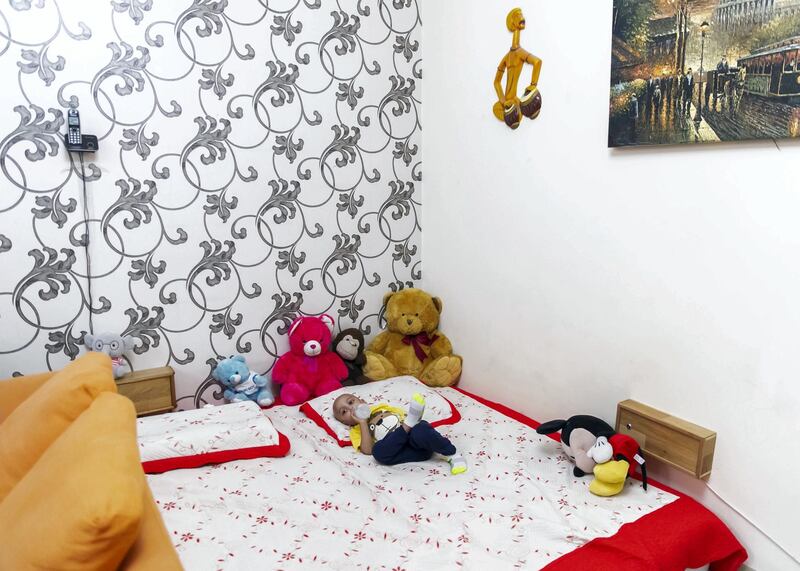 DUBAI, UNITED ARAB EMIRATES. 19 APRIL 2020. 
Aarev Shetty, 2, drinks water in his bed. He just returned from the hospital after receiving his cancer treatmentl. (Photo: Reem Mohammed/The National)

Reporter:
Section: