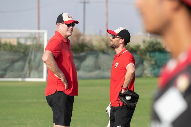 Desert Vipers director of cricket Tom Moody, left, and James Foster.
