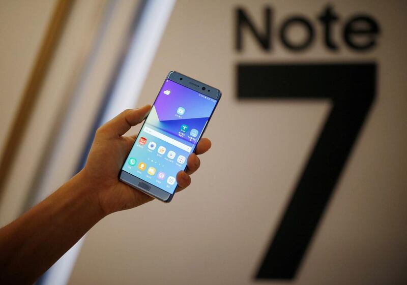 The Samsung Galaxy Note 7 during its launching ceremony in Seoul, South Korea. Kim Hong-Ji / Reuters