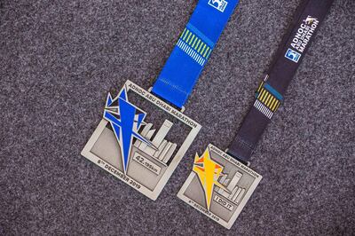 The new medal designs for the Adnoc Abu Dhabi Marathon 2019