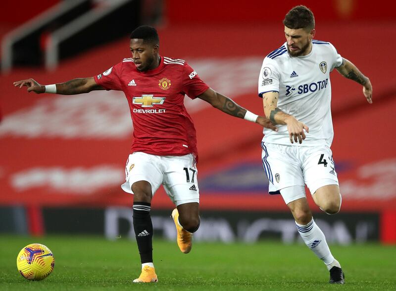 Fred - 8. Drove forward with ball to set up third. Superb although could have done better for Leeds' goal. Nearly scored as Leeds tired and he nicked the ball and beat a man. Shot when Cavani was free. Fine game. PA