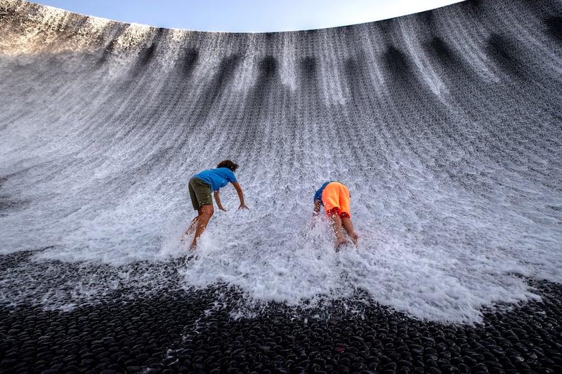 The Expo water feature will continue to be a big attraction even after Expo ends. Victor Besa / The National