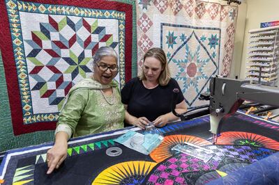 DUBAI, UNITED ARAB EMIRATES. 18 FEBRUARY 2020.  The hobby shop Classic Quilts in Jumeirah Plaza. Bronwyn Pontes and Mala Ramakrishnan. (Photo: Antonie Robertson/The National) Journalist: Janice Rodrigues. Section: Lifestyle.
