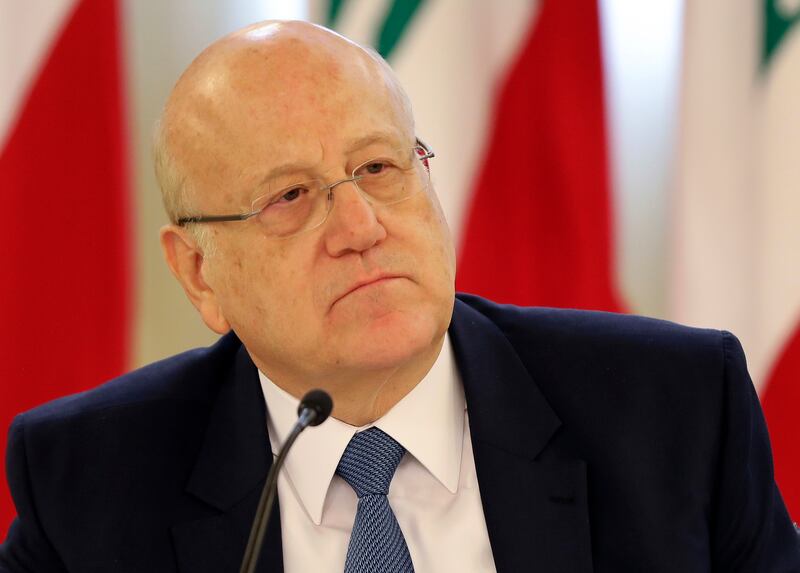 Lebanese Prime Minister Najib Mikati rebuked Hezbollah leader Hassan Nasrallah for his comments, distancing himself from the group. AP