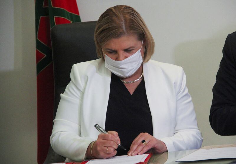 Orna Barbivai puts pen to paper in Rabat, Morocco. Reuters
