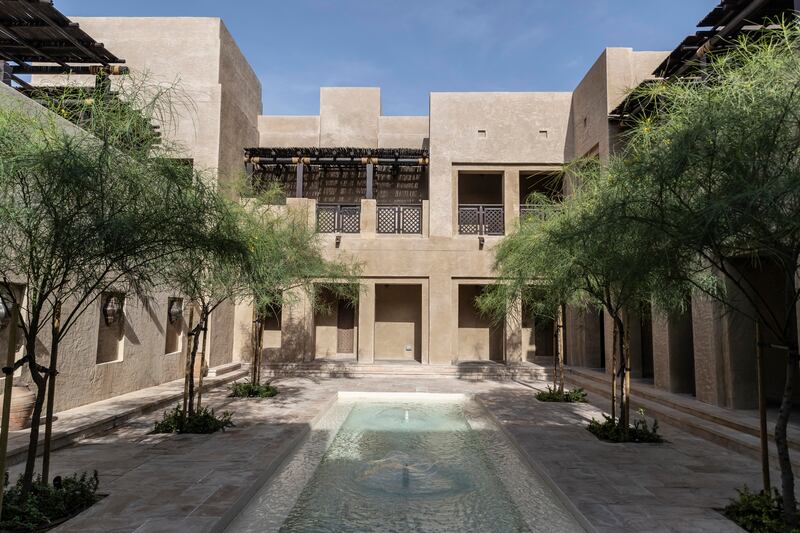 The resort’s design is inspired by the earthy tones of the desert as it changes throughout the day


