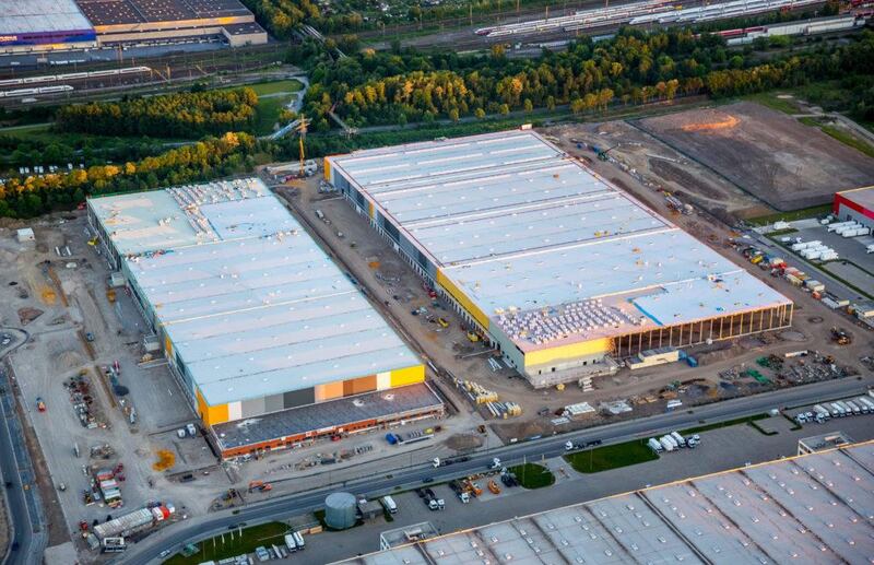 J8B18J Amazon logistics, new building on the site of Westfalenhutte, internet trade, warehouse, distribution warehouse, Dortmund, Ruhr area, North Rhine-West