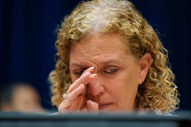 Representative Debbie Wasserman Schultz was one of many who became emotional during the hearing. EPA